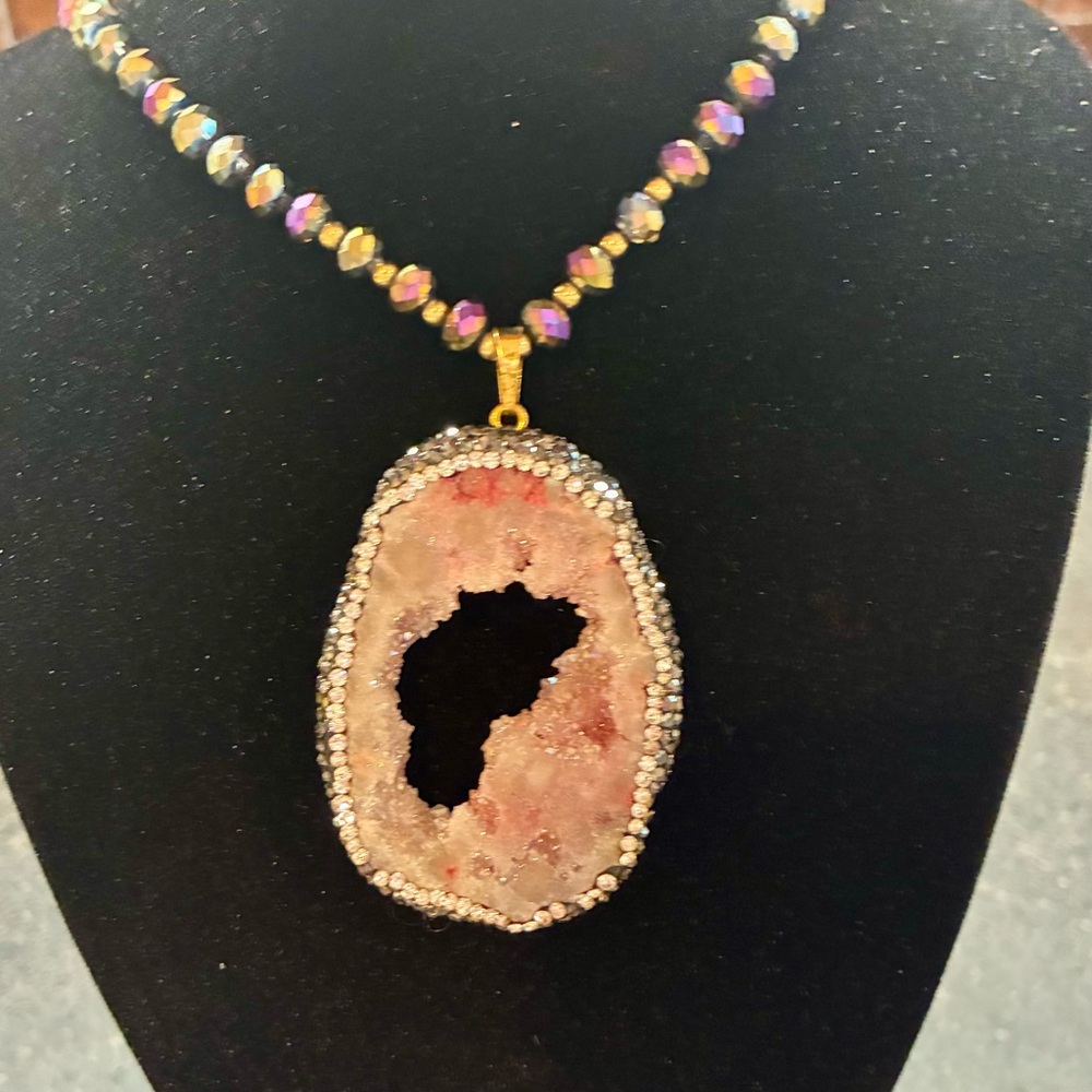 HSN JK NY Pink Agate Slice